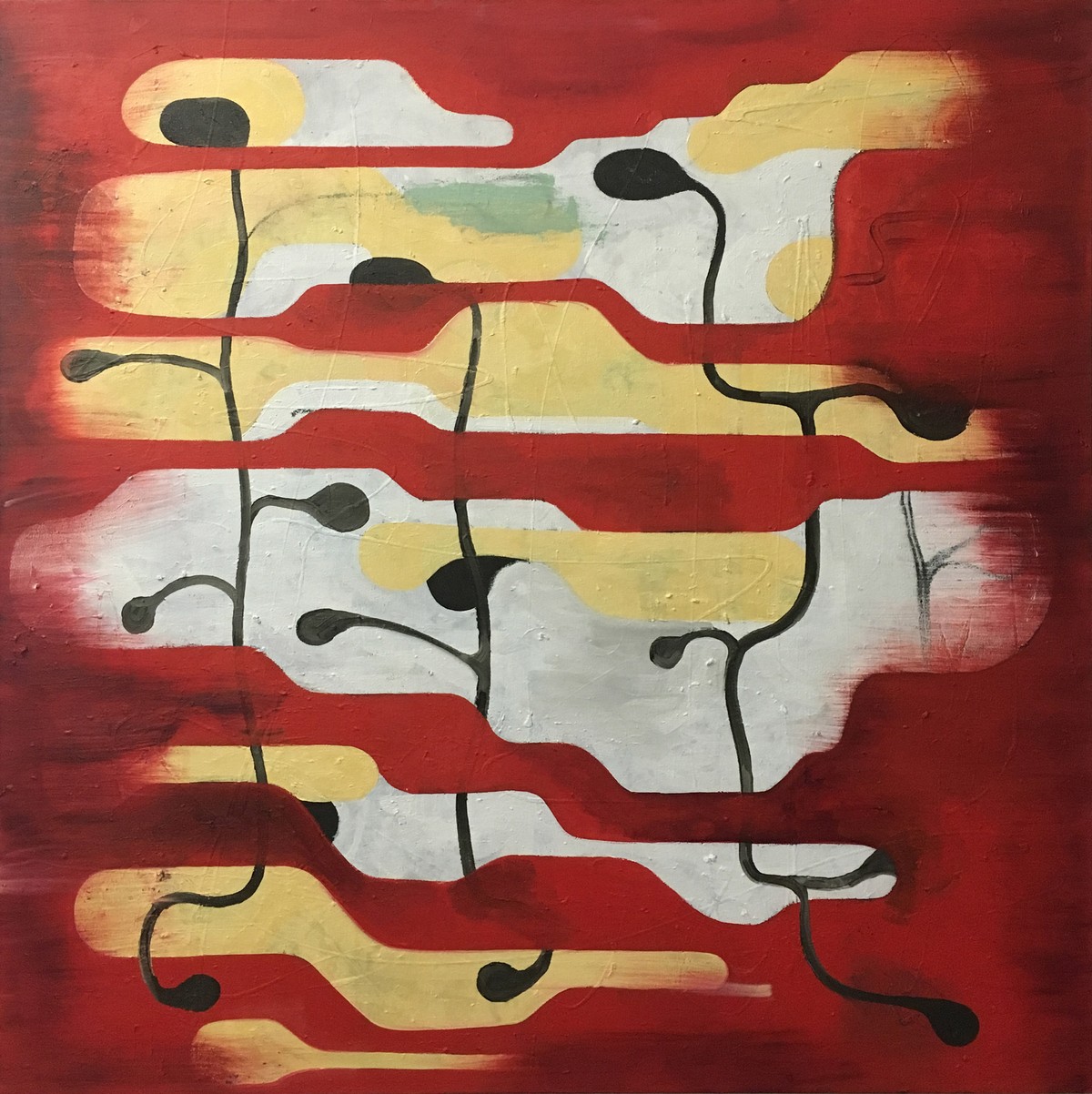 Hydrocracker, Oil on canvas, 48 x 48 inches, 2017
