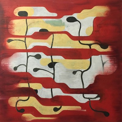 Hydrocracker, Oil on canvas, 48 x 48 inches, 2017