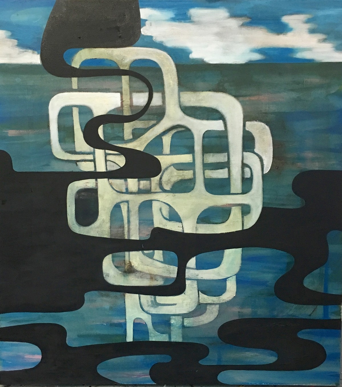 Soul Spirit, Oil on canvas, 34 x 38 inches, 2017
