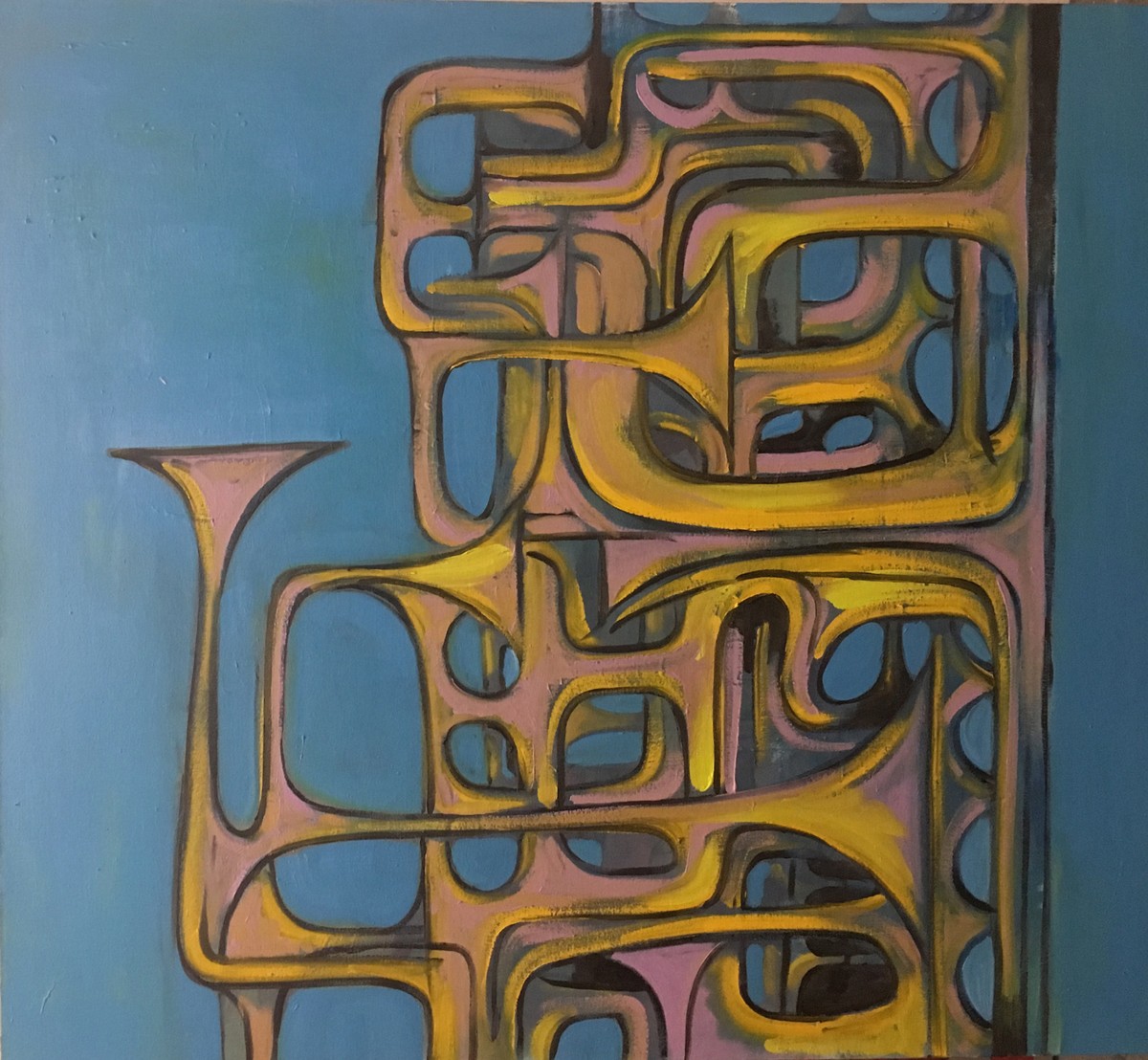 Stair Geist, Oil on canvas, 34 x 38 inches, 2017