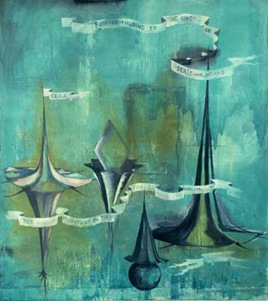 Seals and Worms, Oil on canvas, 68 x 54 inches, 1986