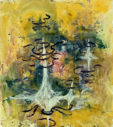Banners, Oil on paper, 22 x 33 inches, 1986