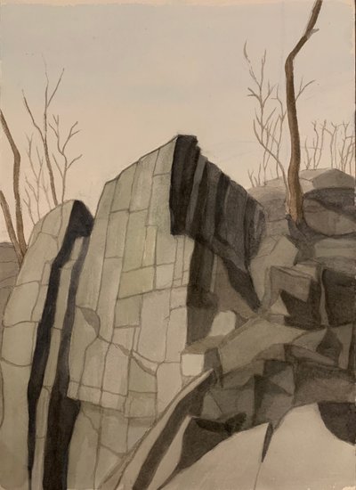 A Wall, Gouache on paper, 26 x 36 cm, 2020