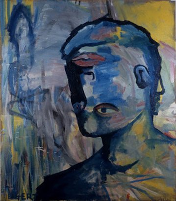 Untitled Portrait, Oil on board, 24 x 18 inches, 1982