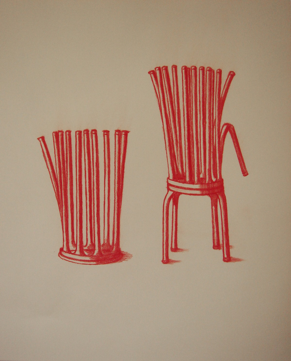 Trials, Conté on paper, 36 x 24 inches, 2010