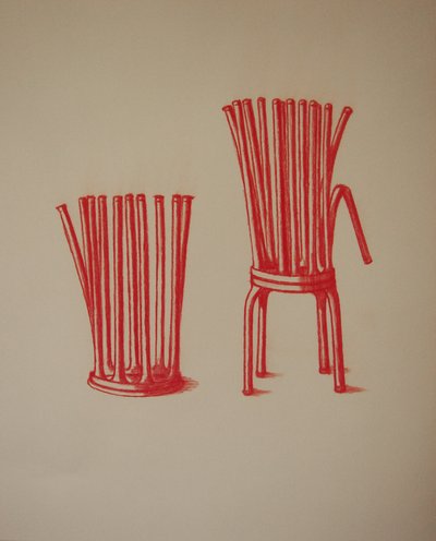 Trials, Conté on paper, 36 x 24 inches, 2010