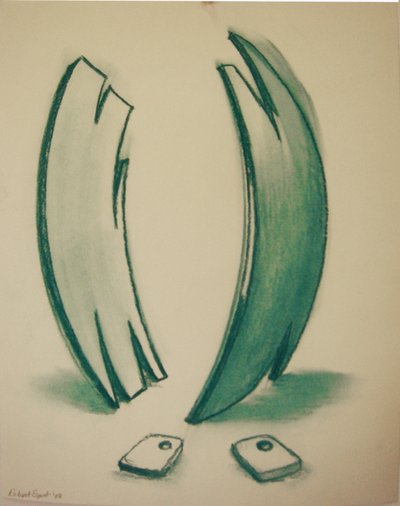 Shells, Conté on paper, 12 x 9 inches, 2010