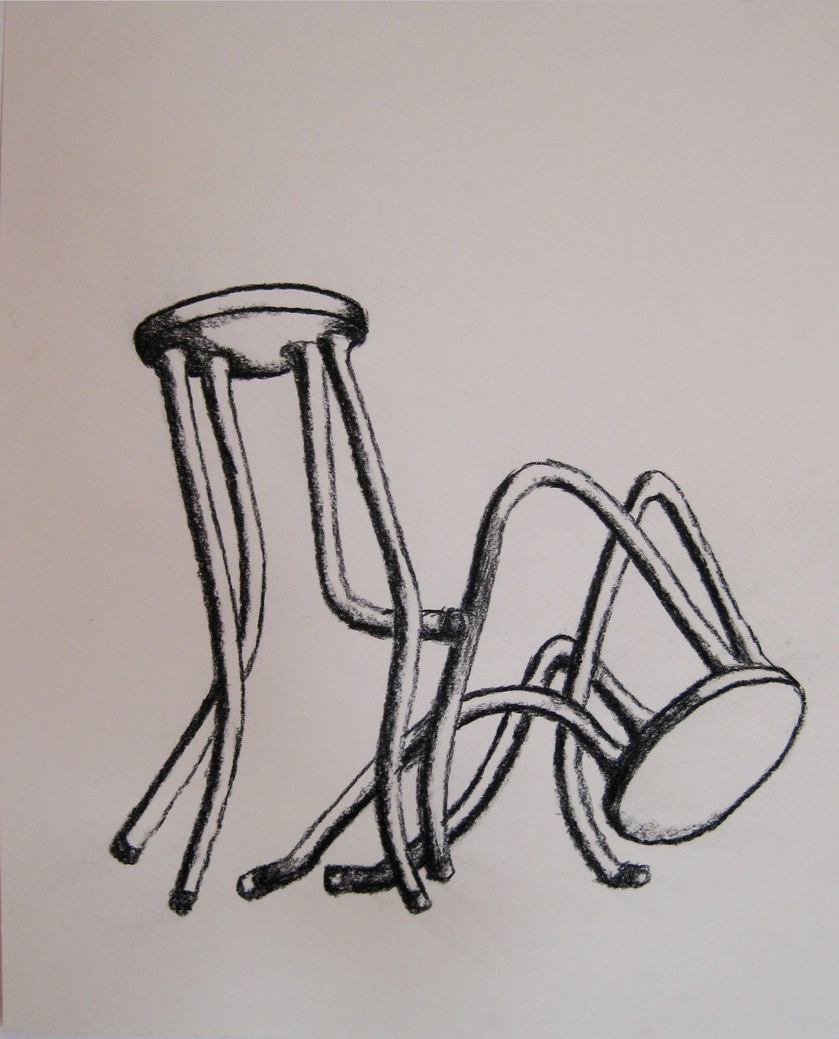 Subservience, Conté on paper, 24 x 18 inches, 2010