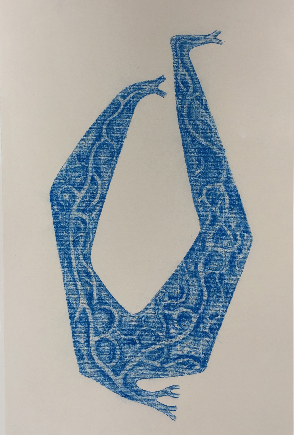 Inversion, Chalk on printmaking paper, 17 x 12 inches, 2010-2011