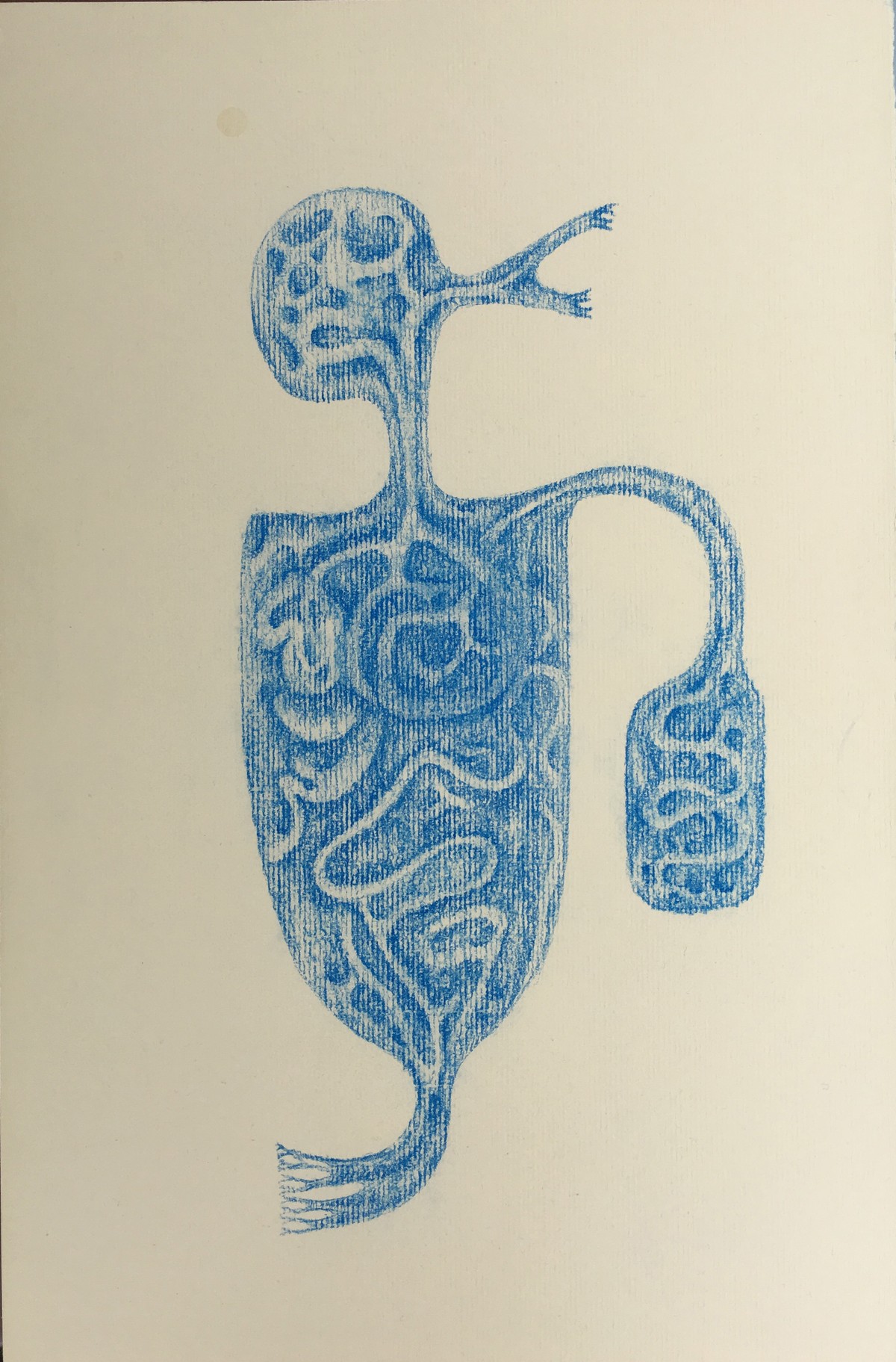 Fledgling, Chalk on printmaking paper, 17 x 12 inches, 2010-2011