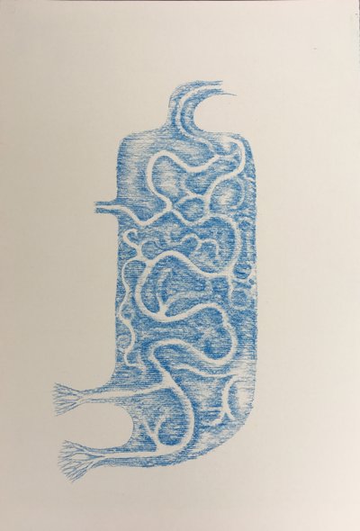 Untitled, Chalk on printmaking paper, 17 x 12 inches, 2010-2011