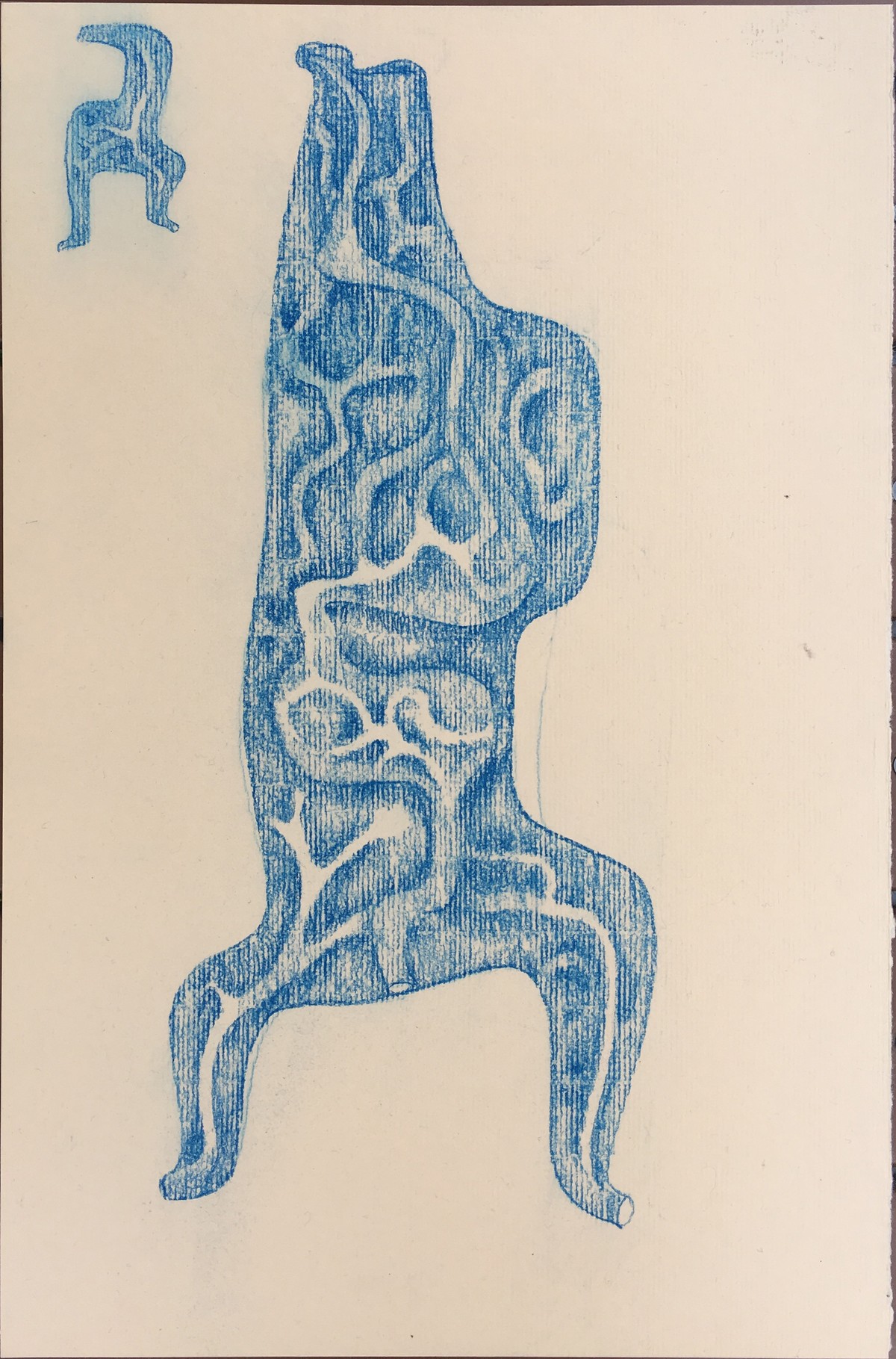 Pose, Chalk on printmaking paper, 17 x 12 inches, 2012