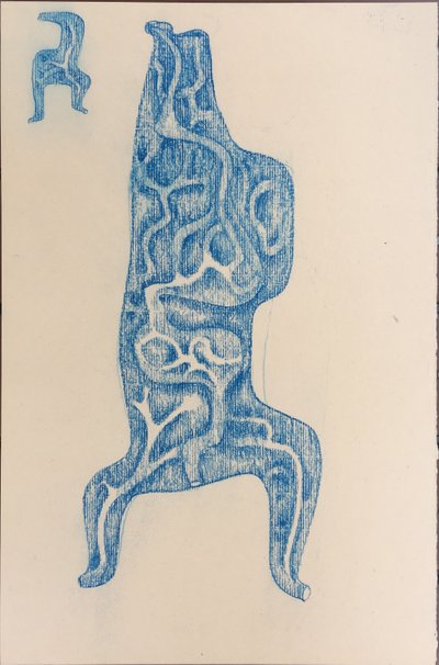 Pose, Chalk on printmaking paper, 17 x 12 inches, 2012