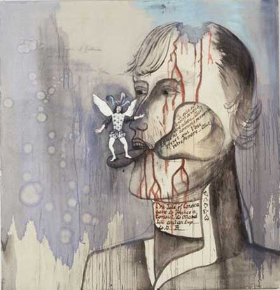 Effigy, Oil and glue on canvas, 60 x 54 inches, 1988