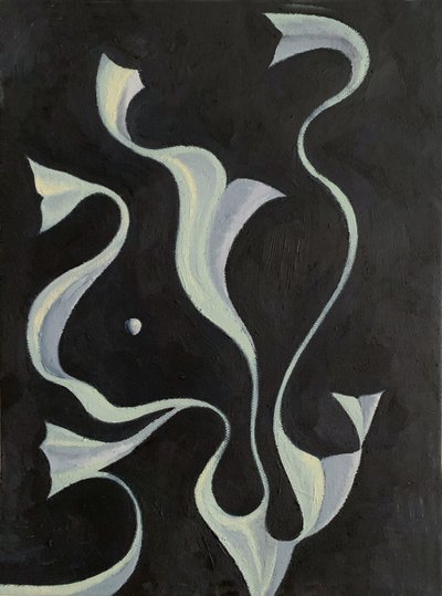 Moonlight, Oil on board, 12 x 9 inches, 2022