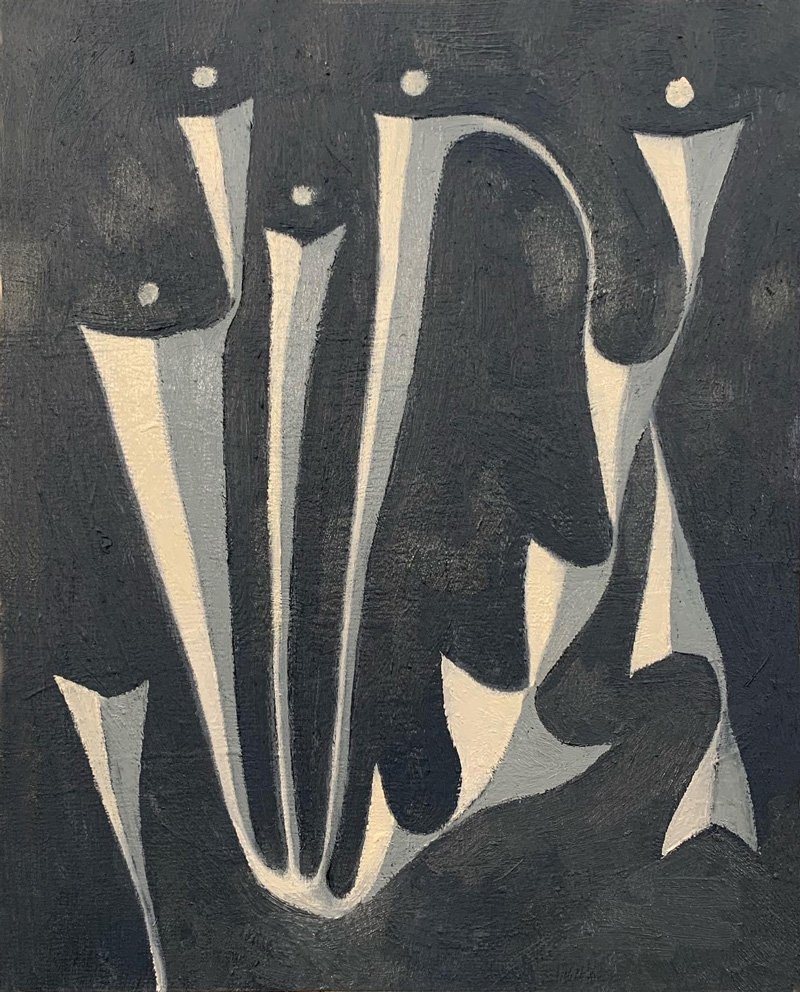 I Could Hear Trumpets, Oil on board, 12 x 8 inches, 2022