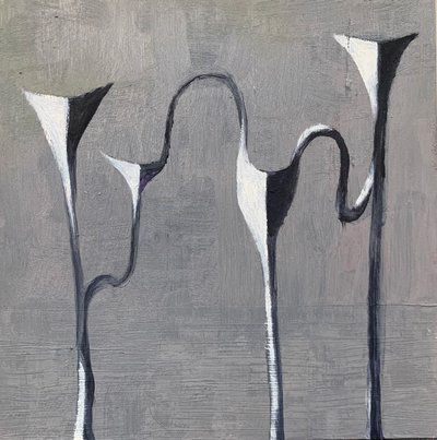 Forest Floor, Oil on board, 4 x 4 inches, 2022