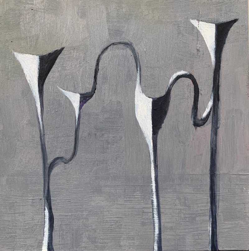 Forest Floor, Oil on board, 4 x 4 inches, 2022