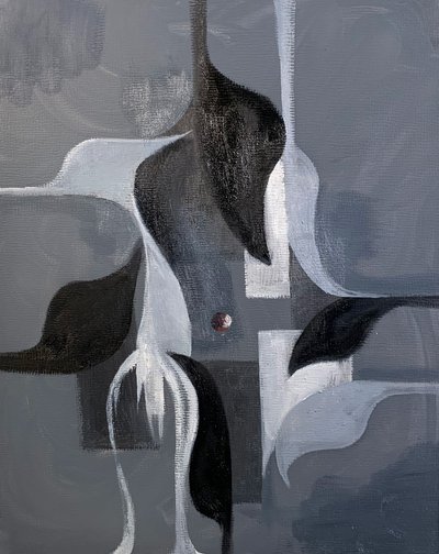 Cheval, Oil on board, 12 x 9 inches, 2021