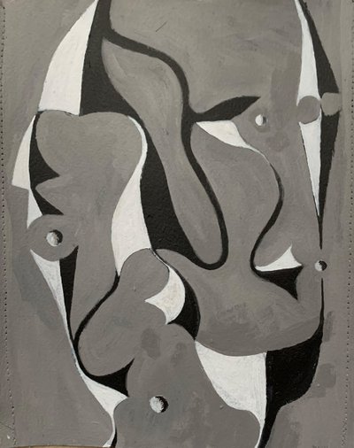 Untitled, Acrylic on paper, 12 x 9 inches, 2023