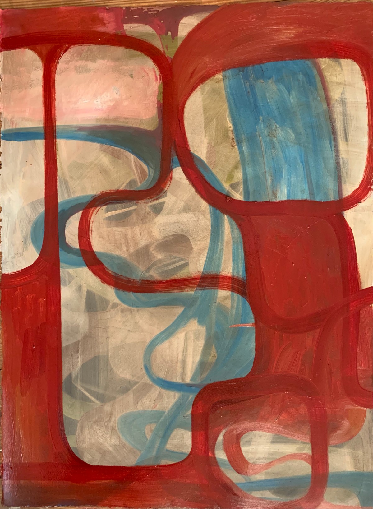 The Challenge of Buoyancy, Oil and shellac on printmaking paper, 34 x 24 inches, 2019