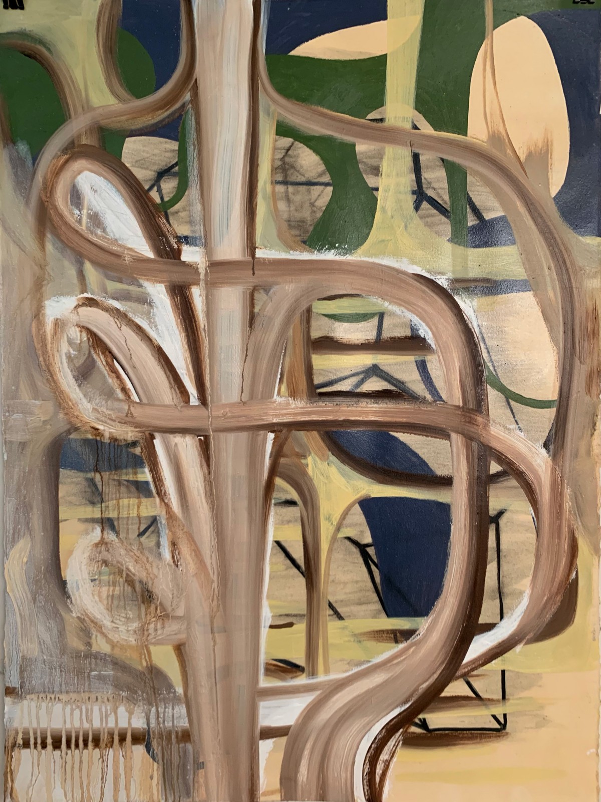 Hopeful Moment, Oil and shellac on printmaking paper, 34 x 24 inches, 2019