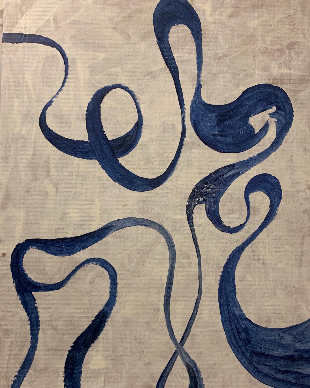 Untitled, Oil and acrylic on cardboard, 36 x 24 inches, 2019
