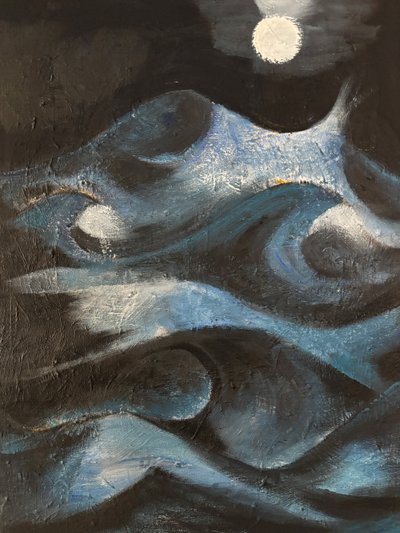Confused Sea, Oil on board, 12 x 16 inches