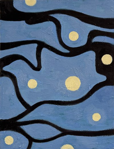Night Sky, Oil on board, 12 x 14 inches