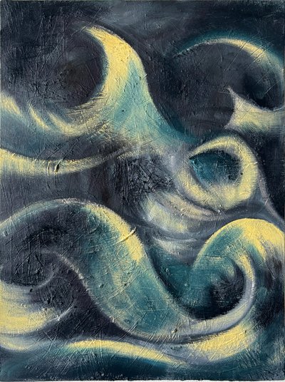 Tempest, Oil on board, 9 x 12 inches