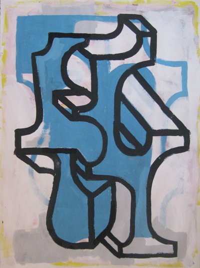 Emergent Tower, Tempera on paper, 36 x 24 inches, 2017