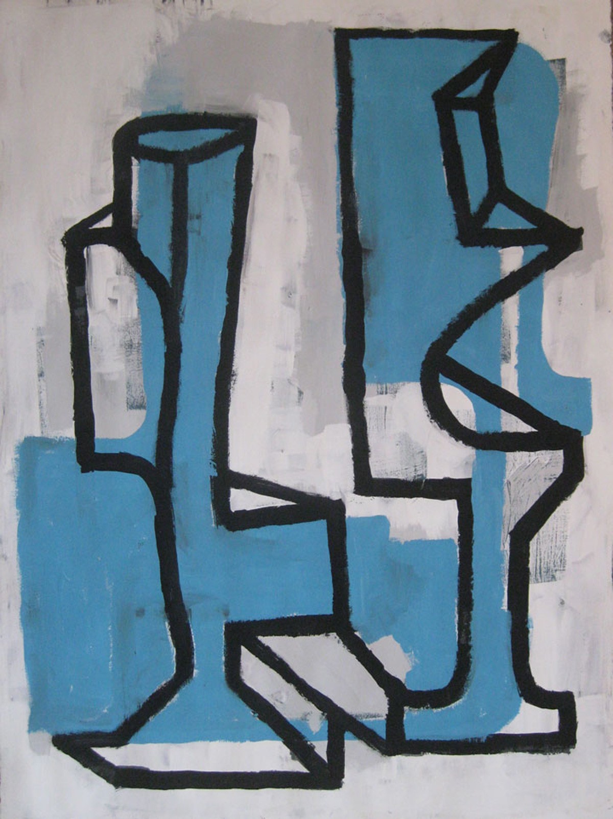 Split Towers, Tempera on paper, 36 x 24 inches, 2017
