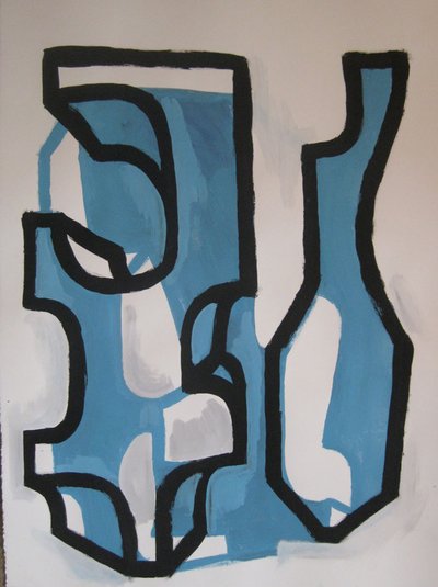 Calving Towers, Tempera on paper, 36 x 24 inches, 2017