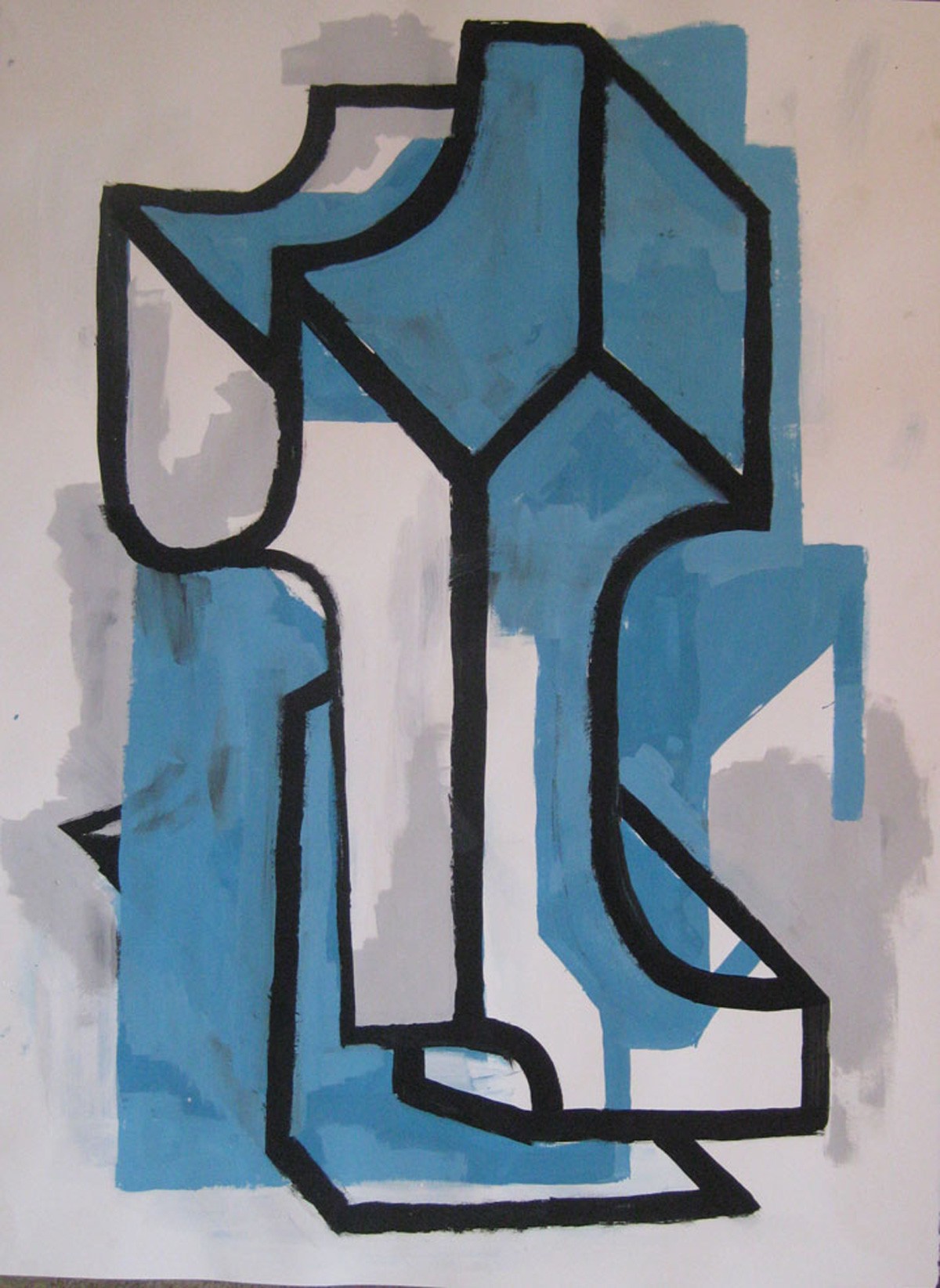 Resplendent Tower, Tempera on paper, 36 x 24 inches, 2017