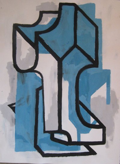 Resplendent Tower, Tempera on paper, 36 x 24 inches, 2017