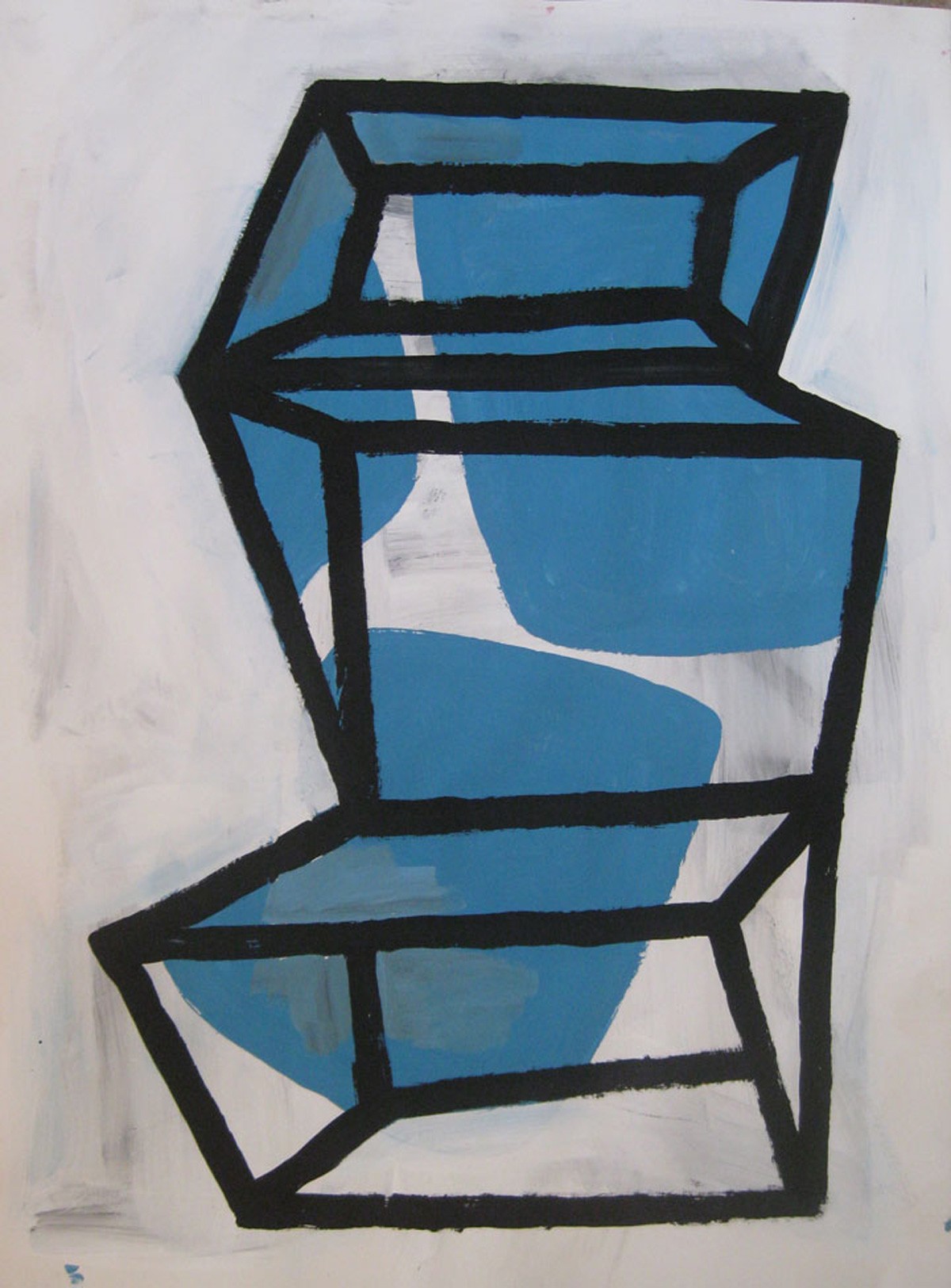 Ambivalent Tower, Tempera on paper, 36 x 24 inches, 2017